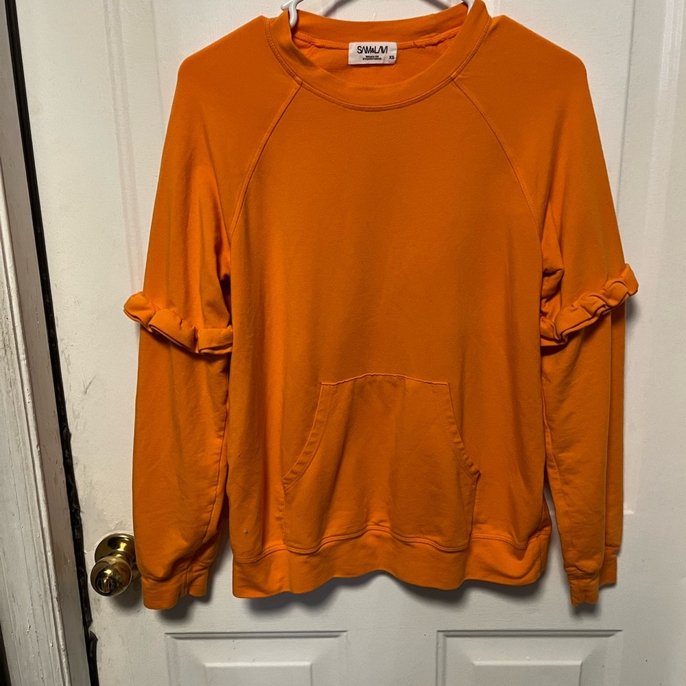 Sam & Lavi Vibrant Orange Top with ruffle details